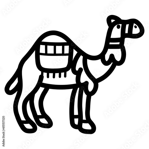 dromedary line icon style