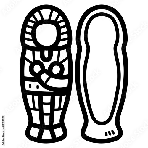 sarcophagus line icon style