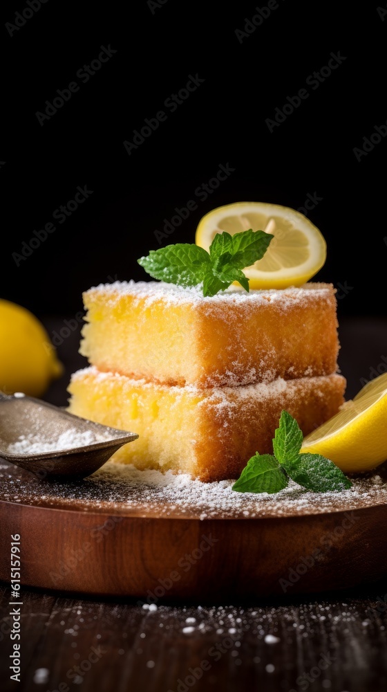 Lemon pie with lemons. Generative AI Lemon pie with lemons. Generative AI