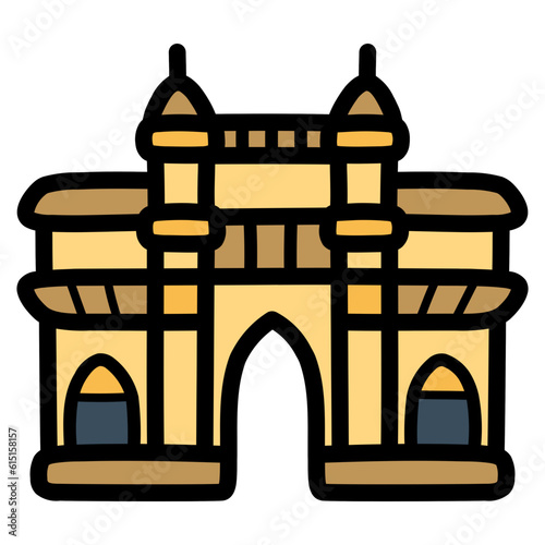 mumbai filled outline icon style