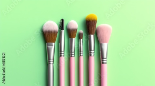 pink blush brush composition. generative AI