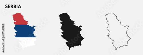 Set of Serbia map isolated on white background, vector illustration design
