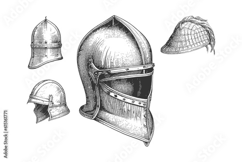 Knight helmet sketch hand drawn in engraving style
. Vector illustration desing.