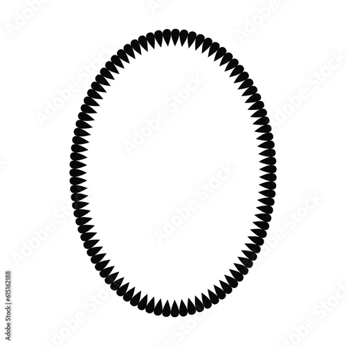 Oval frame round border design shape icon for decorative vintage doodle element for design in vector illustration