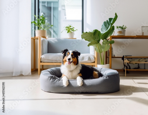 a border collie is sitting in his couch