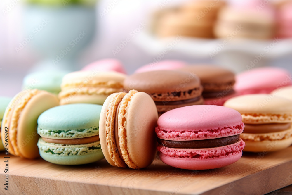 Delicious Macarons: Irresistible Sweet Treats on a White Background