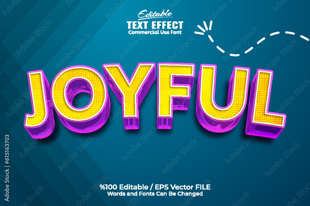Joyful Text Effect, Editable Text Effect