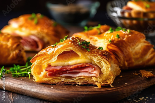 Ham and Cheese Croissant - ai generated