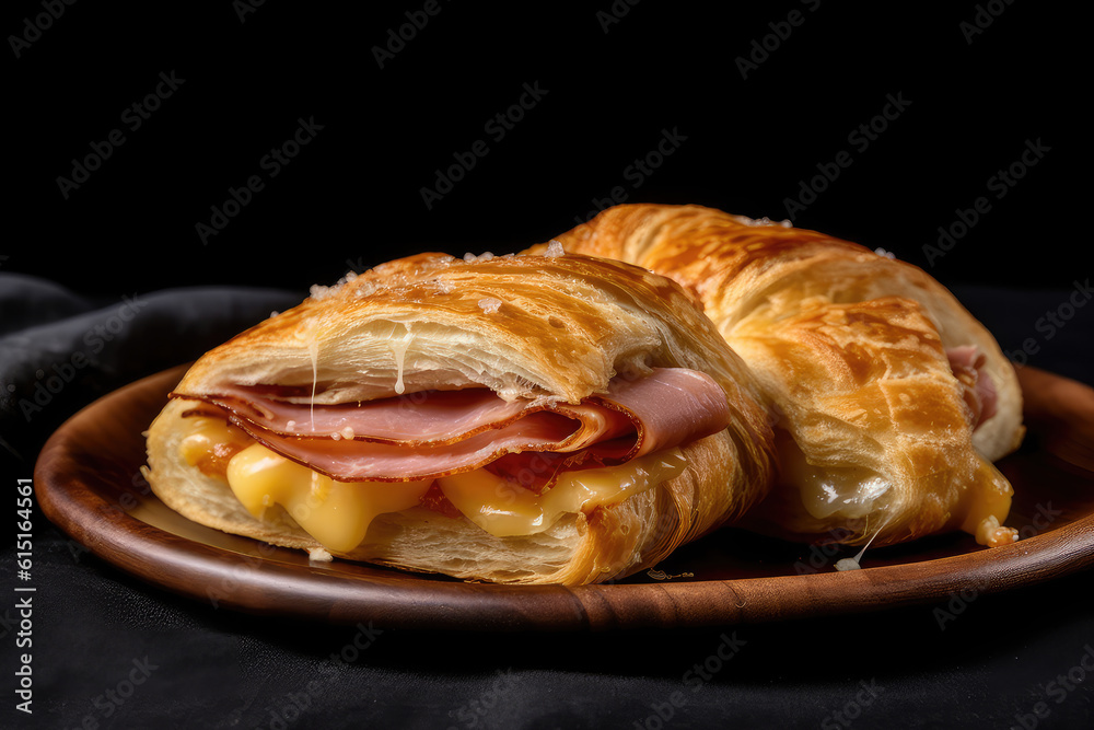 Ham and Cheese Croissant - ai generated Ham and Cheese Croissant - ai generated