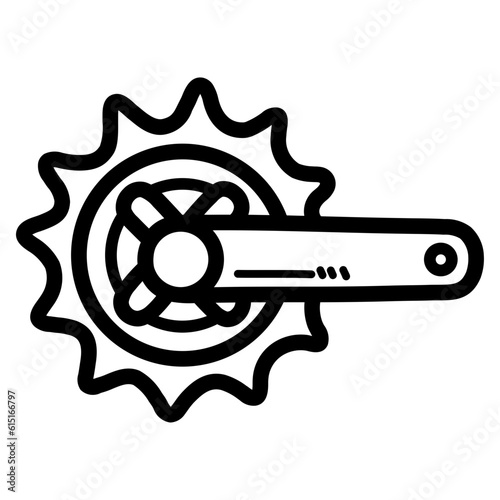 crankset line icon style