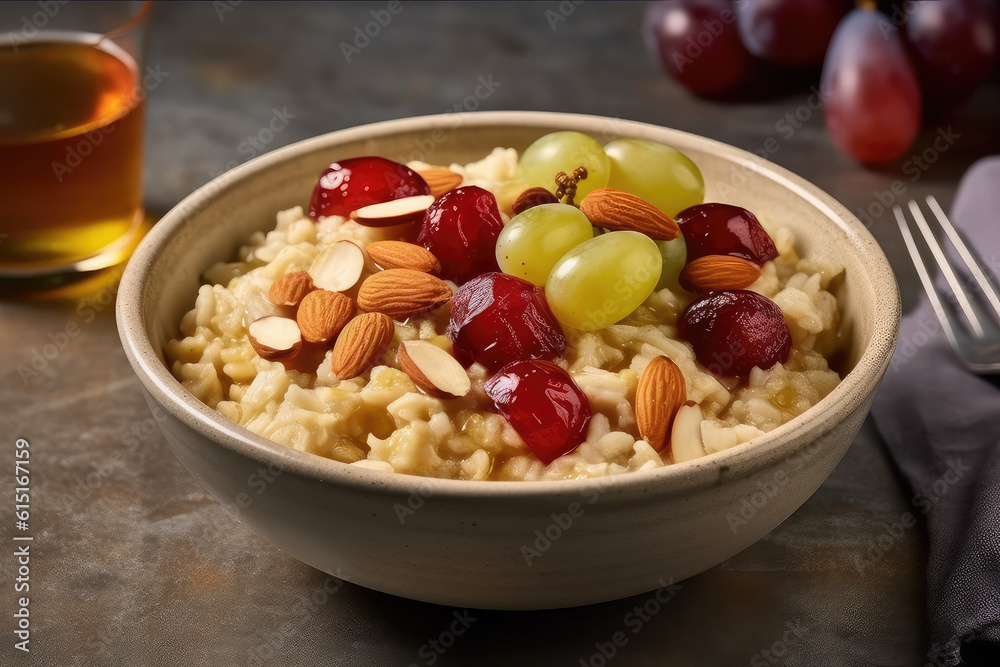 Oatmeal with nuts and honey - ai generated Oatmeal with nuts and honey - ai generated