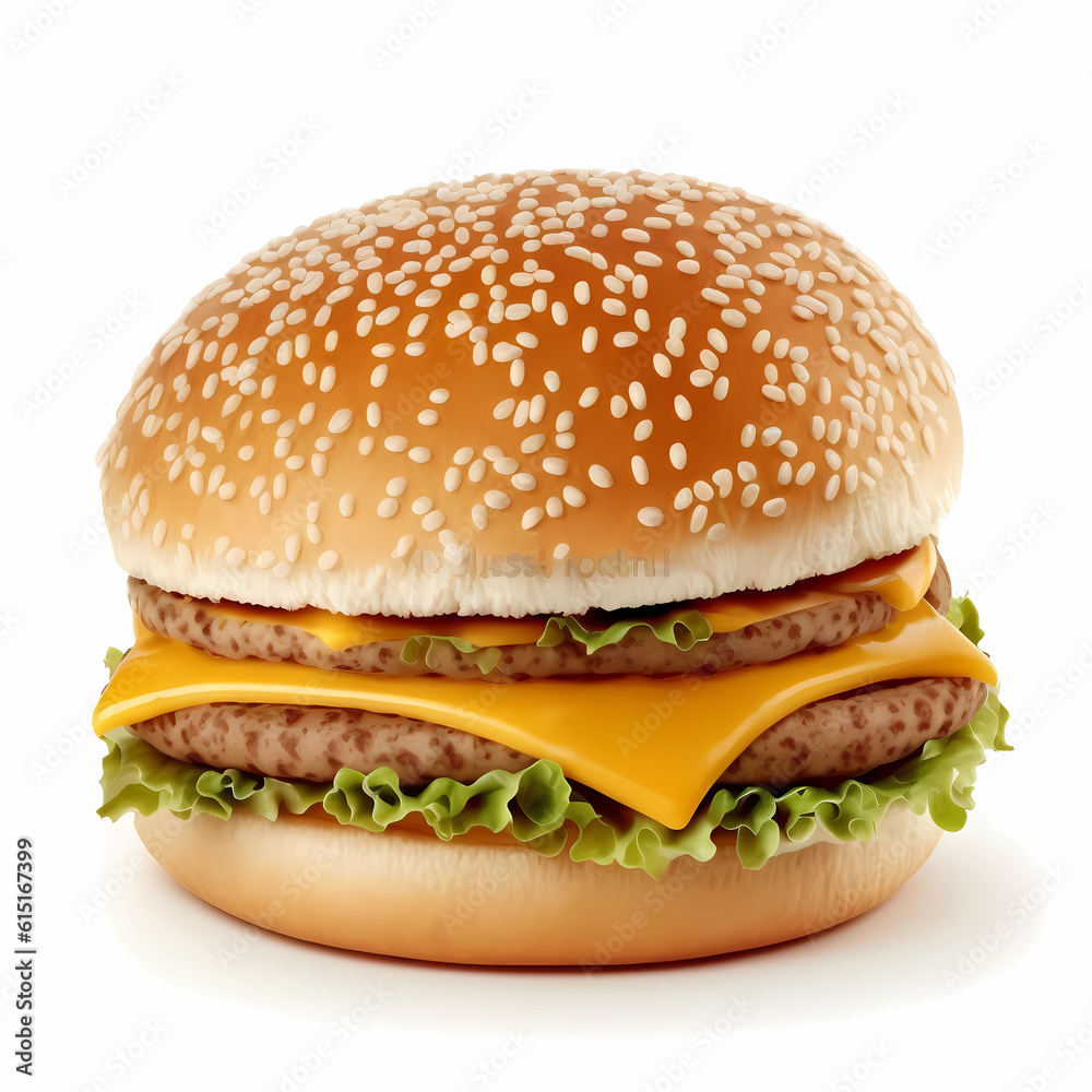 Cheeseburger illustration isolated on white background Cheeseburger illustration isolated on white background