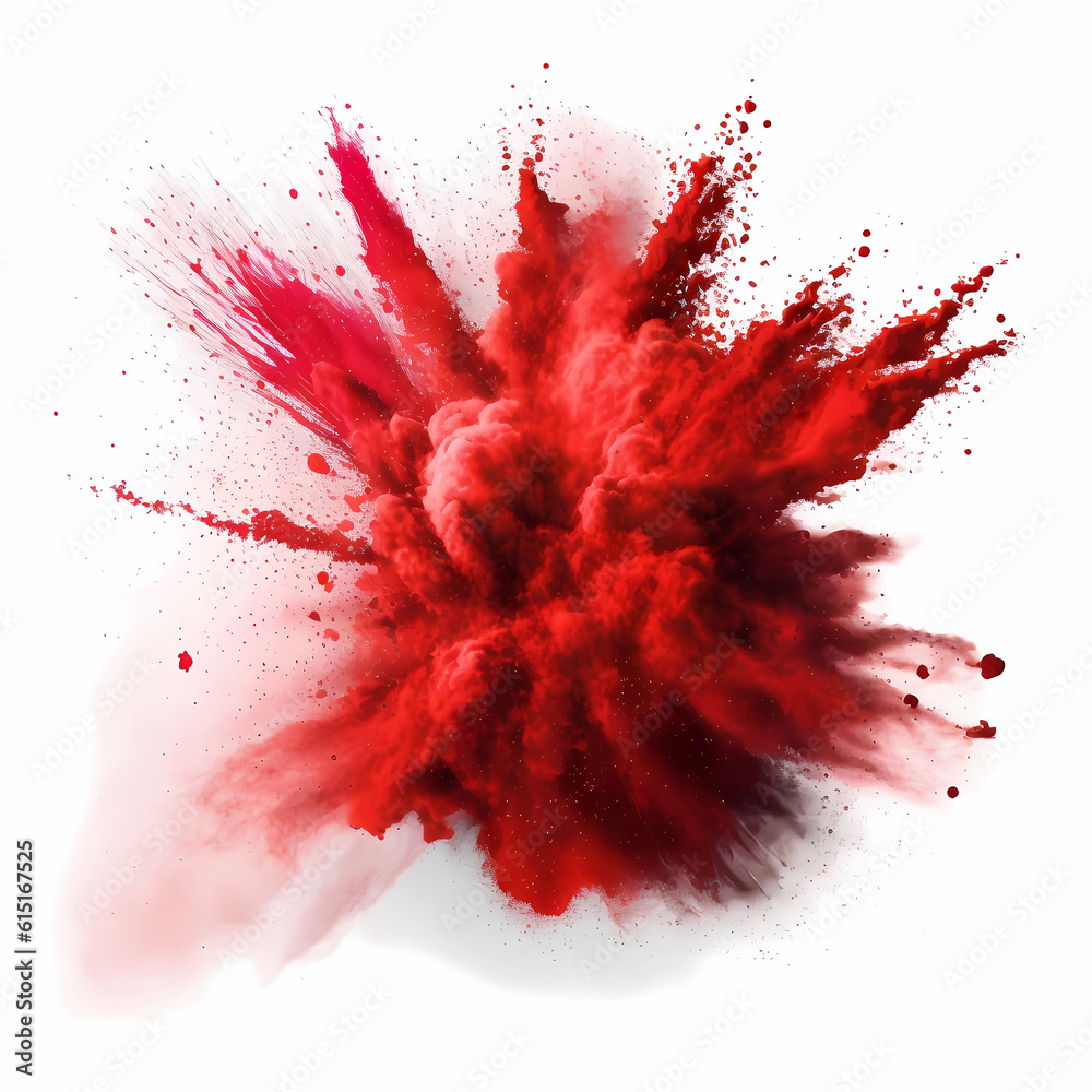 Abstract red splash in motion brush isolated on white for art abstract design