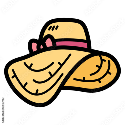 cartwheel hat filled outline icon style