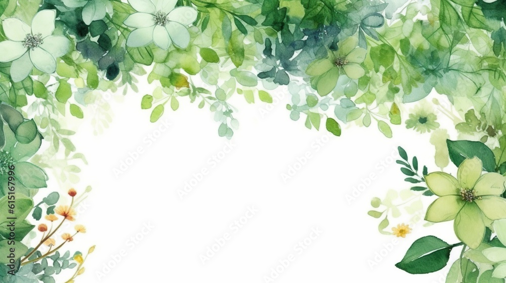 jasmine flower frame isolated on white background. generative AI