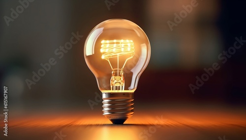 light bulb on black background , Generative AI