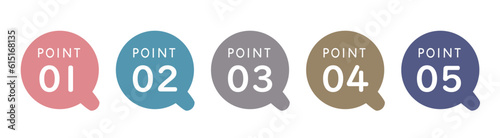 おしゃれな数字のあしらい。アイコンデザイン素材。