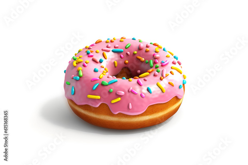 Delicious donut on a white background.