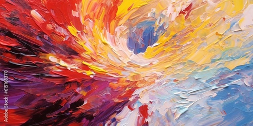 A visually stunning piece of abstract art created with vibrant watercolor strokes and textures.