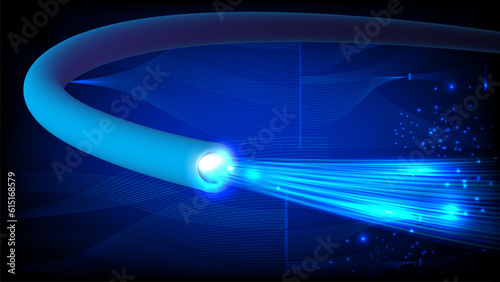 Fiber optic cable technology vector design of internet, network, speed data connection and telecommunication. communication. Vector illustration