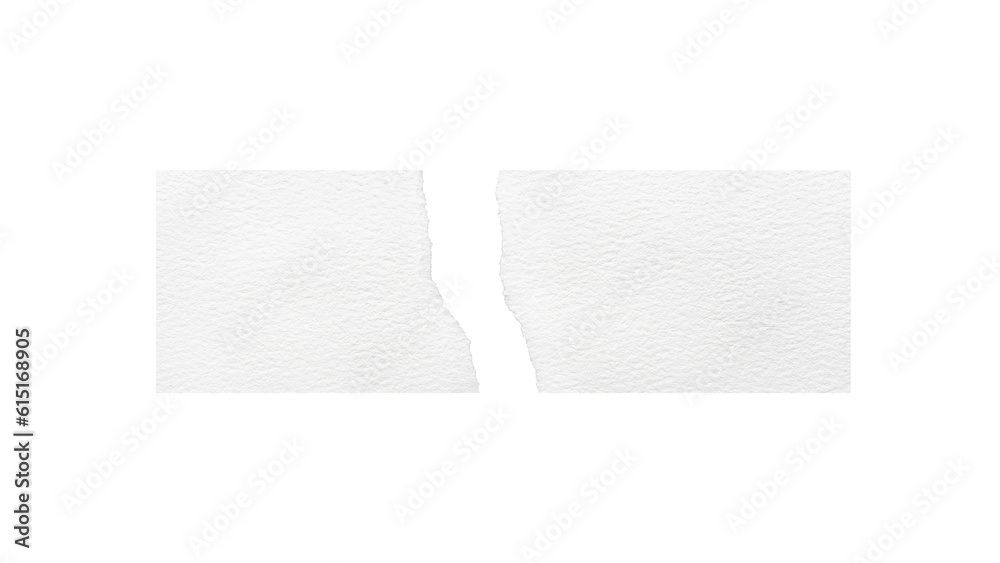Torn paper edges. Ripped paper texture. Paper tag. White paper sheet