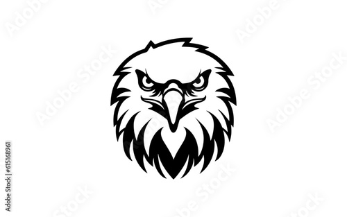 A head of eagle shape isolated illustration with black and white style for template.