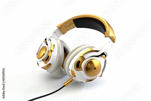 Retro-Futuristic Gold Headset