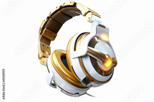 Retro-Futuristic Gold Headset