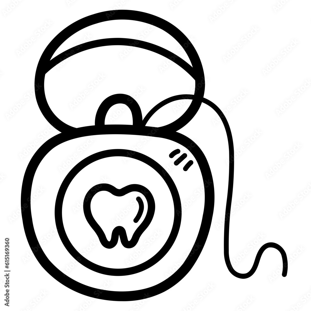 dental floss line icon style dental floss line icon style