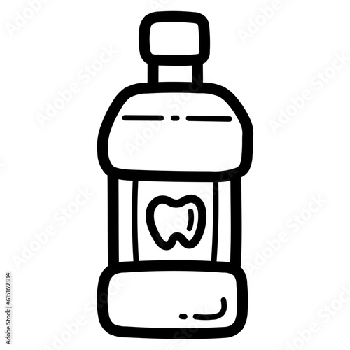 mouthwash line icon style
