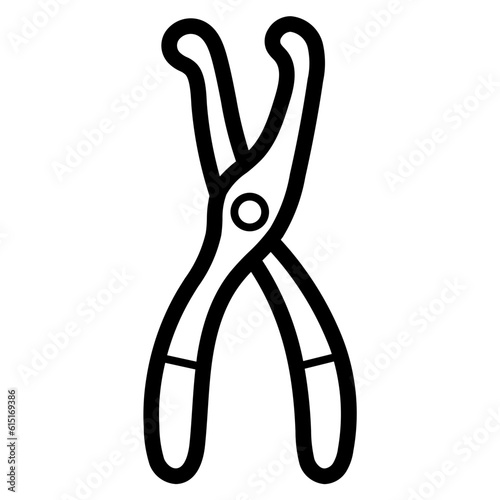 pliers line icon style