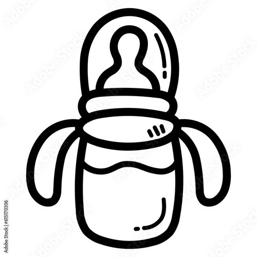baby feeder line icon style