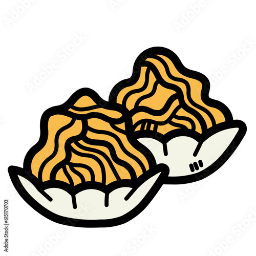 taro dumpling filled outline icon style