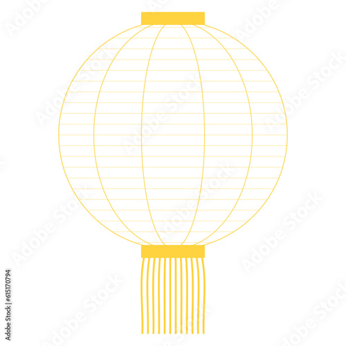 Traditional Chinese hanging lantern illustration. Modern minimal line art style design, isolated vector. Asian holiday Mid Autumn Festival, New Year print element