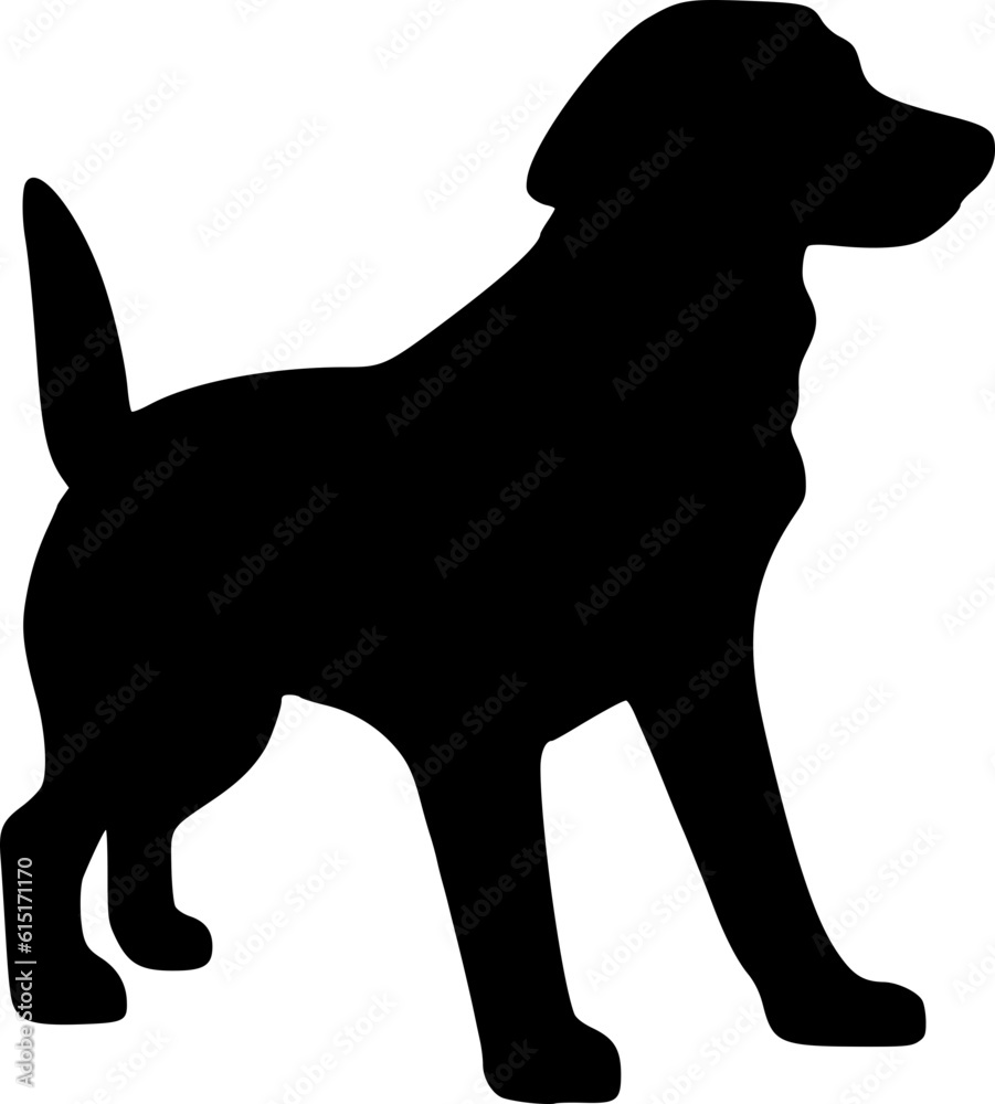 Labrador inspired  dog silhouette outline vector