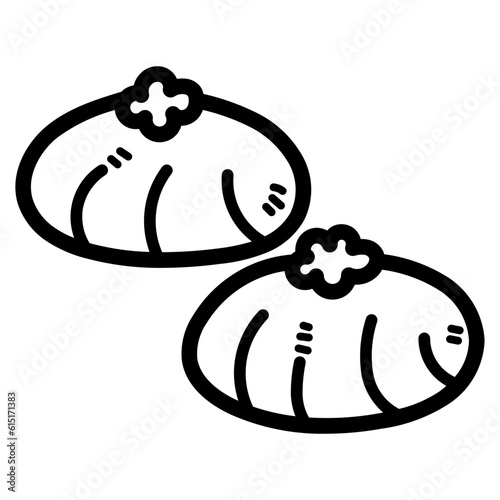 chive dumpling line icon style