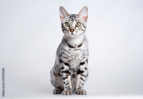 Silver bengal cat isolated on white background. © Svetlana Rey