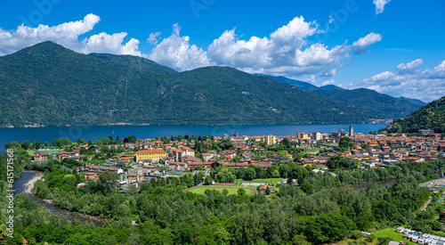 Panoramic view of Cannobio and Lake Maggiore- Verbania, Piedmont, Italy, Europe © karlo54