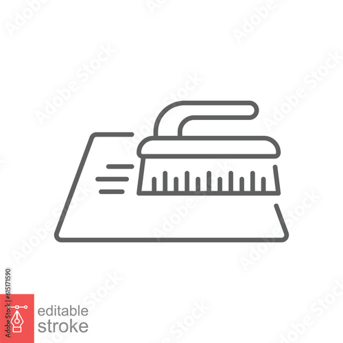 Clean surface icon. Simple outline style. Easy cleaning, cleanliness floor, ceramic, housekeeping concept. Thin line symbol. Vector illustration isolated on white background. Editable stroke EPS 10.