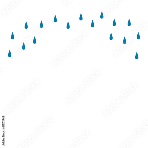 Rain, raindrops, water drops illustration, background, texture. Hand drawn flat style design, vector backdrop. Kids print element, rainy season, wet weather