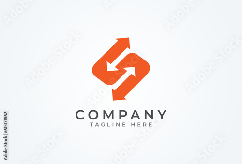 Initial S Logo, letter S with arrow combination, Usable for Business and logistic Logos, vector illustration