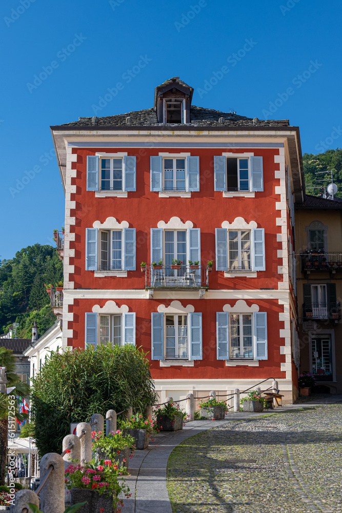 Old house in the historic old town of Cannobio, Piedmont, Italy - Lago Maggiore, Verbania, Piemont, Italy