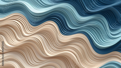 Abstract wavy background. Detailed paper quilling style. Generative AI