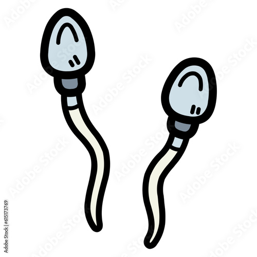 sperm filled outline icon style