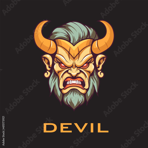 Devil mascot head logo vector