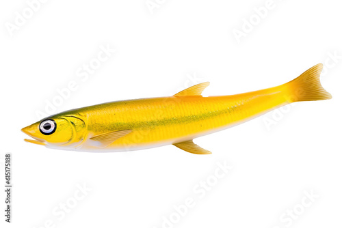 Golden Fin fish. Transparent background. generative AI