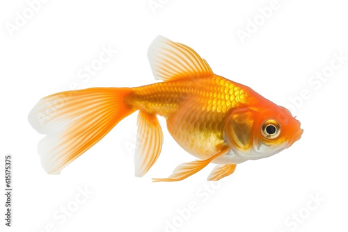 Graceful Goldfish fish. Transparent background. generative AI