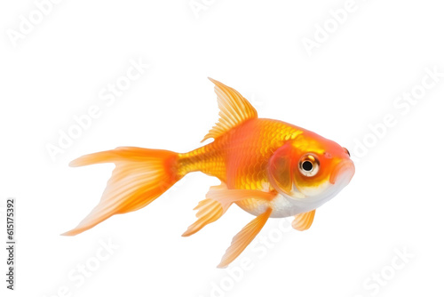 Graceful Goldfish fish. Transparent background. generative AI