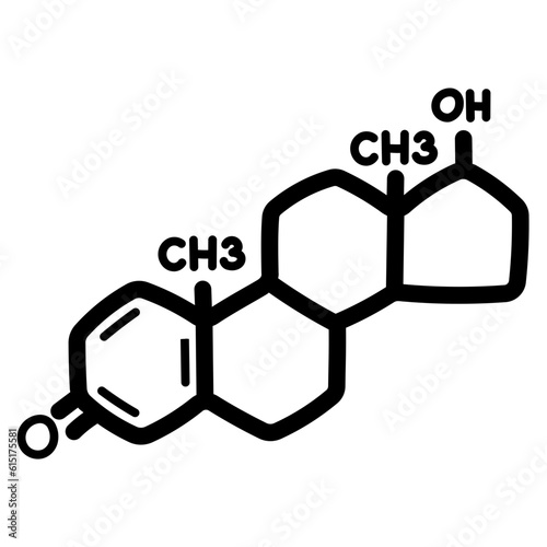 hormone line icon style