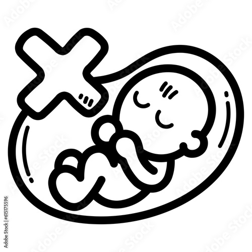 contraception line icon style